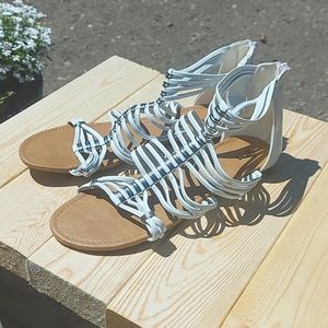 White Strapy Boho flats